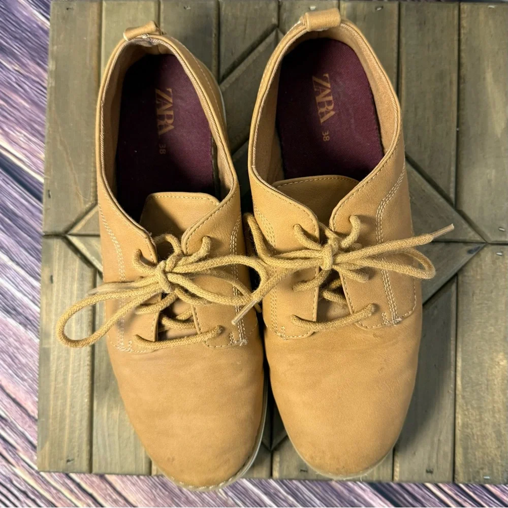 Zara‎ Unisex Women’s Men's Brown Oxfords